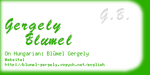 gergely blumel business card